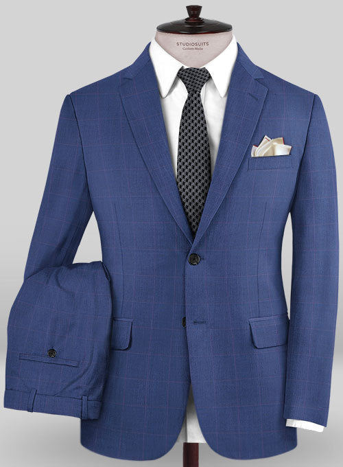 Caccioppoli Sun Dream Serari Blue Wool Silk Suit - StudioSuits