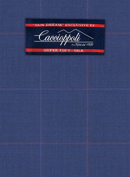 Caccioppoli Sun Dream Serari Blue Wool Silk Suit - StudioSuits