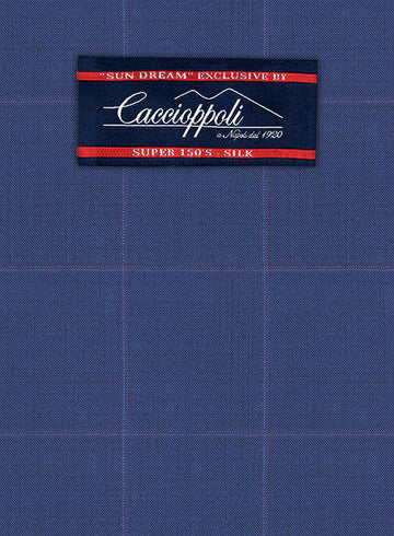 Caccioppoli Sun Dream Serari Blue Wool Silk Suit - StudioSuits