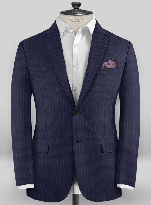 Caccioppoli Sun Dream Sodina Navy Blue Wool Silk Jacket - StudioSuits