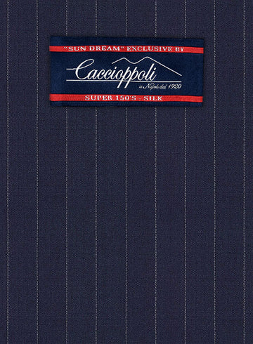 Caccioppoli Sun Dream Sodina Navy Blue Wool Silk Jacket - StudioSuits