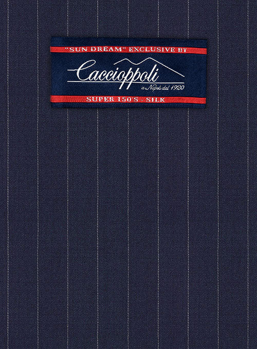 Caccioppoli Sun Dream Sodina Navy Blue Wool Silk Jacket - StudioSuits