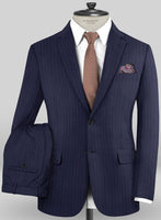 Caccioppoli Sun Dream Sodina Navy Blue Wool Silk Suit - StudioSuits