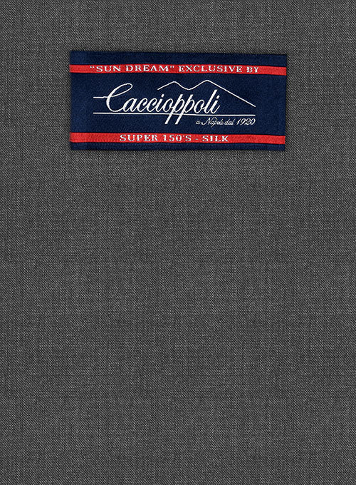 Caccioppoli Sun Dream Sojera Charcoal Wool Silk Suit - StudioSuits