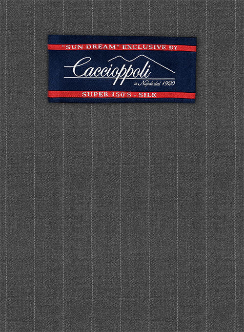 Caccioppoli Sun Dream Tino Charcoal Wool Silk Suit - StudioSuits