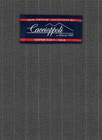 Caccioppoli Sun Dream Tino Charcoal Wool Silk Suit - StudioSuits