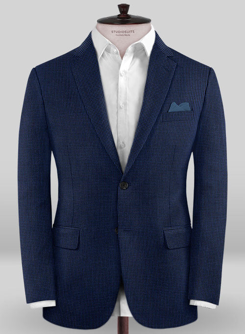 Caccioppoli Wool Blue Chebio Jacket - StudioSuits