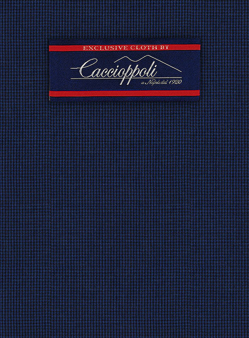 Caccioppoli Wool Blue Chebio Jacket - StudioSuits