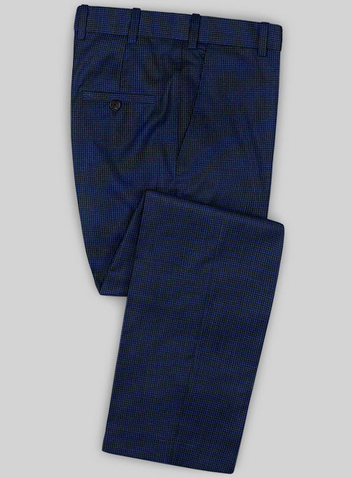 Caccioppoli Wool Blue Chebio Pants - StudioSuits