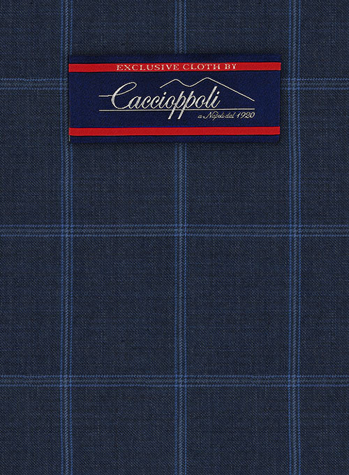 Caccioppoli Wool Blue Pasito Jacket - StudioSuits