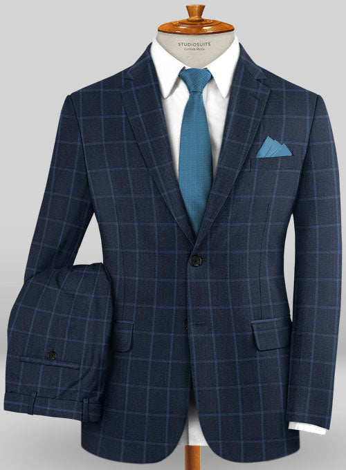 Caccioppoli Wool Blue Pasito Suit - StudioSuits