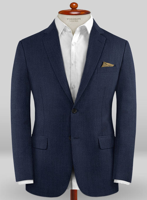 Caccioppoli Wool Blue Sorne Jacket - StudioSuits