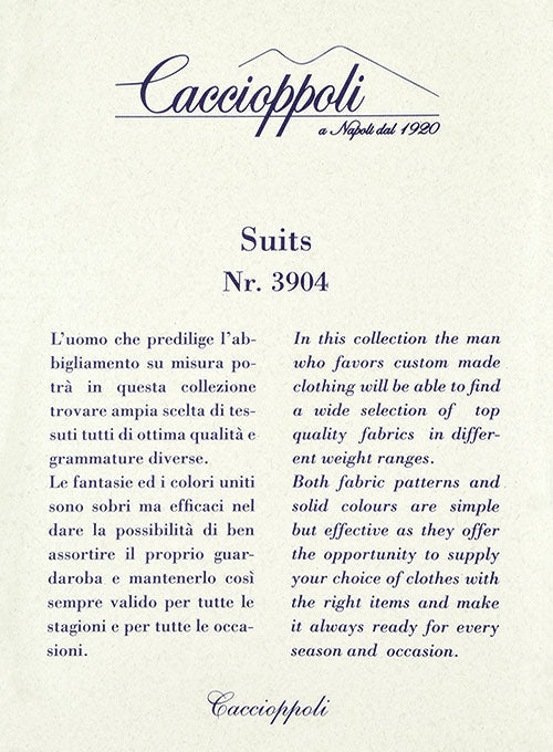 Caccioppoli Wool Dark Blue Ciagi Suit - StudioSuits