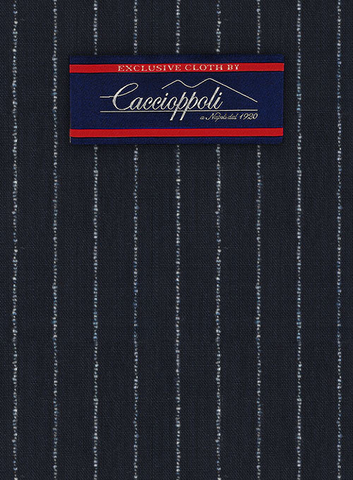 Caccioppoli Wool Navy Blue Carone Jacket - StudioSuits