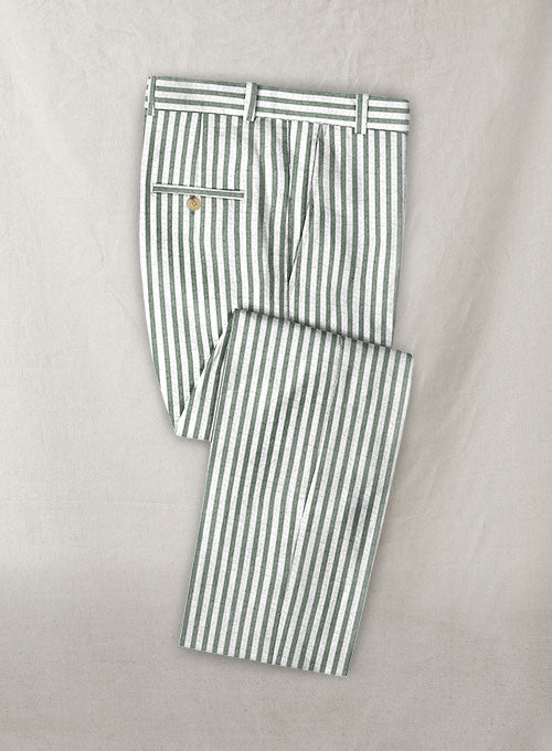 Caccioppoli Seersucker Green Stripe Suit - StudioSuits
