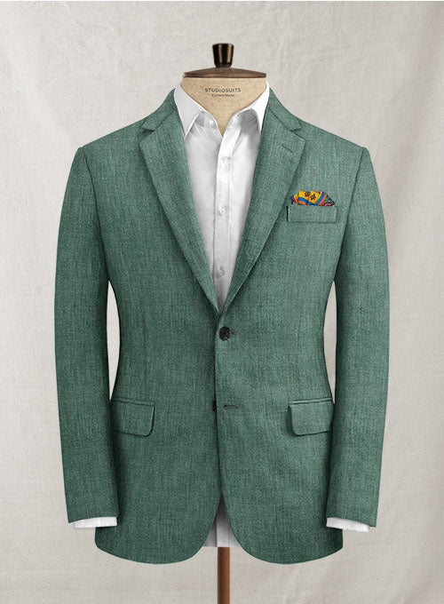 Caccioppoli Suez Green Linen Jacket - StudioSuits