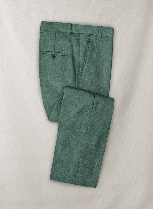 Caccioppoli Suez Green Linen Pants - StudioSuits