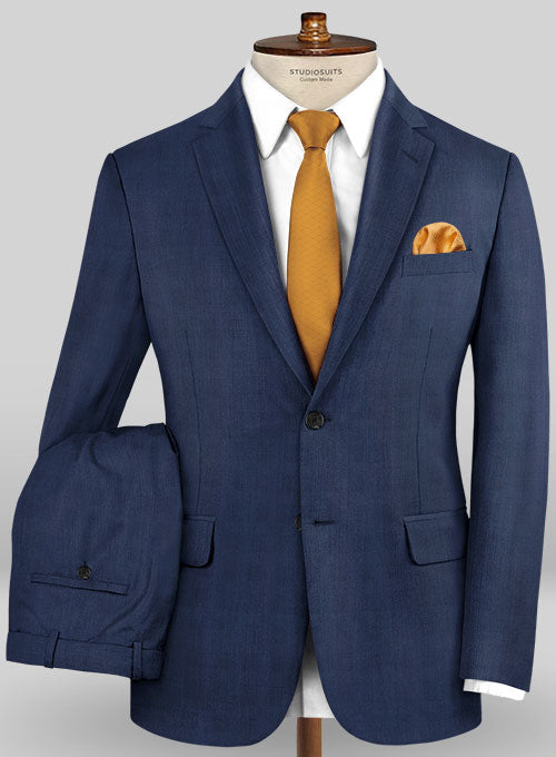 Caccioppoli Sun Dream Kizzu Blue Wool Silk Suit - StudioSuits