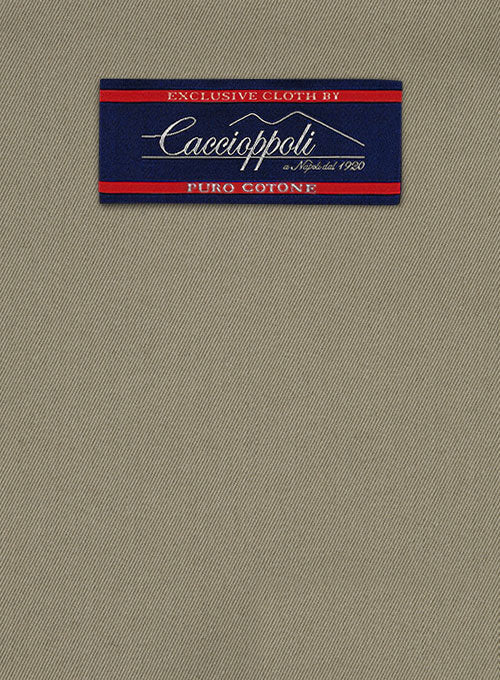 Caccioppoli Cotton Cashmere Dark Beige Jacket - StudioSuits