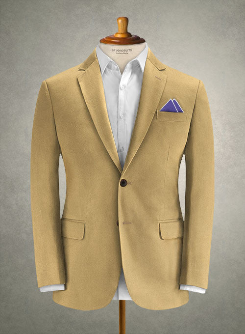 Caccioppoli Cotton Gabardine Topaz Khaki Jacket - StudioSuits