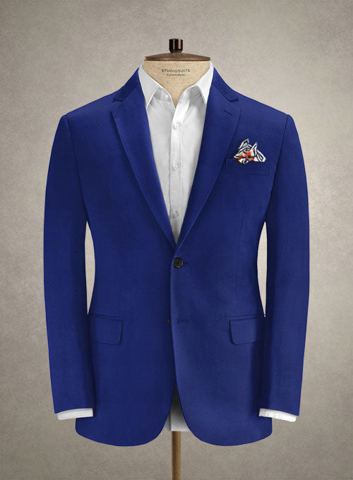 Caccioppoli Cotton Drill Sapphire Blue Jacket - StudioSuits