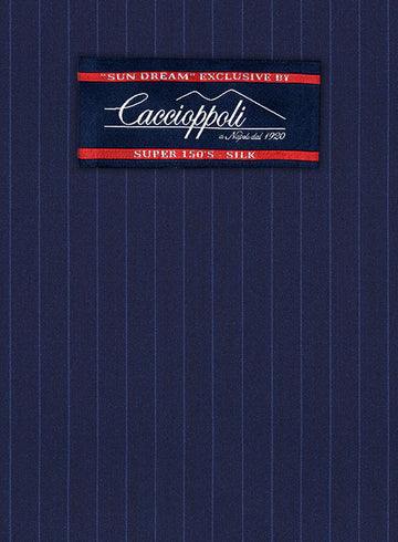 Caccioppoli Sun Dream Mavas Blue Wool Silk Jacket - StudioSuits
