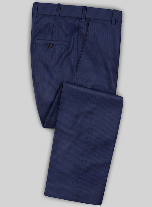 Caccioppoli Sun Dream Mavas Blue Wool Silk Pants - StudioSuits