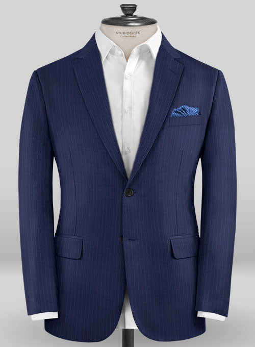 Caccioppoli Sun Dream Mavas Blue Wool Silk Suit - StudioSuits