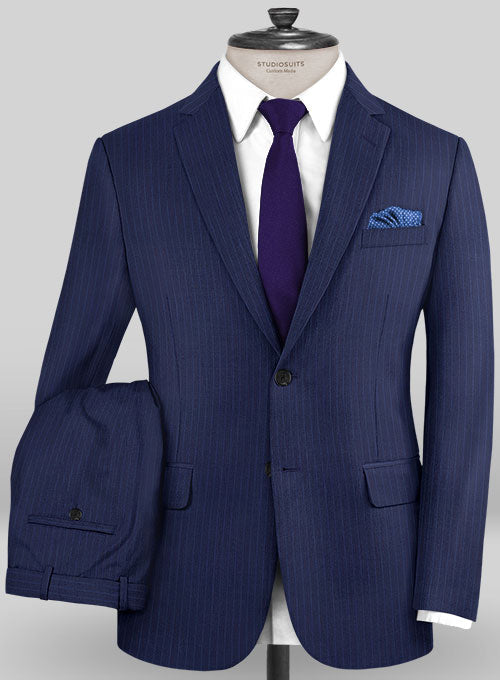 Caccioppoli Sun Dream Mavas Blue Wool Silk Suit - StudioSuits