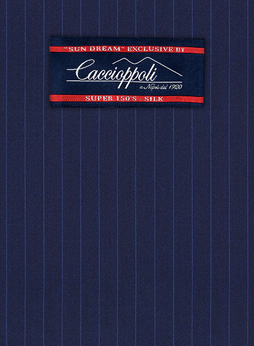 Caccioppoli Sun Dream Mavas Blue Wool Silk Suit - StudioSuits