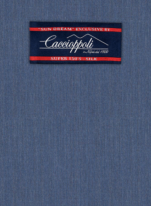Caccioppoli Sun Dream Rafana Blue Wool Silk Jacket - StudioSuits