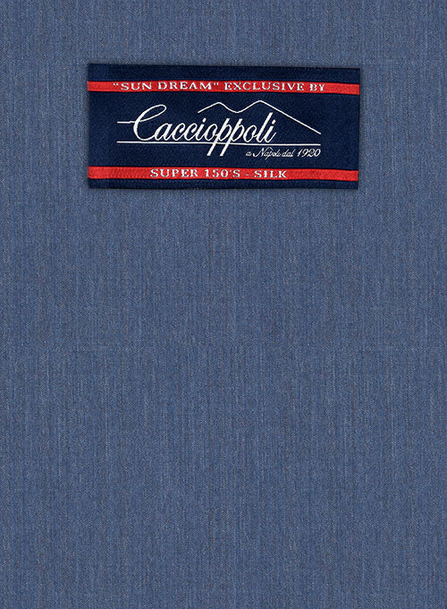 Caccioppoli Sun Dream Rafana Blue Wool Silk Suit - StudioSuits