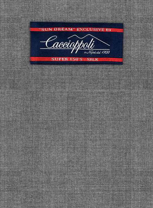 Caccioppoli Sun Dream Ridro Gray Wool Silk Suit - StudioSuits