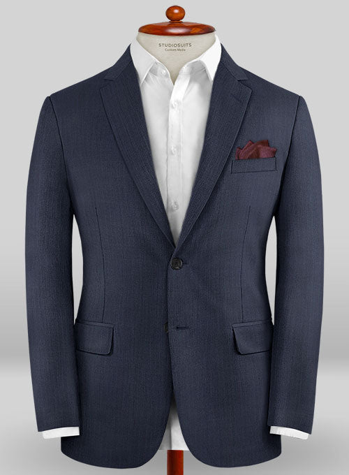 Caccioppoli Sun Dream Rizzo Dark Blue Wool Silk Suit - StudioSuits