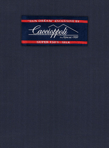 Caccioppoli Sun Dream Rizzo Dark Blue Wool Silk Suit - StudioSuits