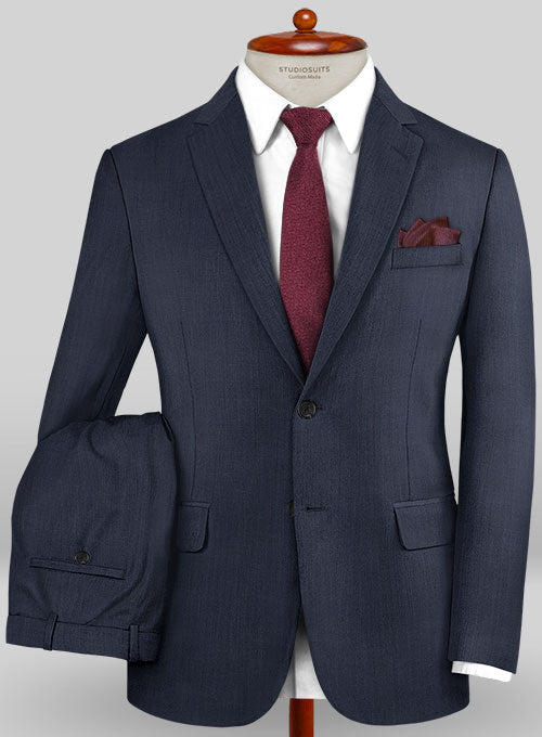 Caccioppoli Sun Dream Rizzo Dark Blue Wool Silk Suit - StudioSuits
