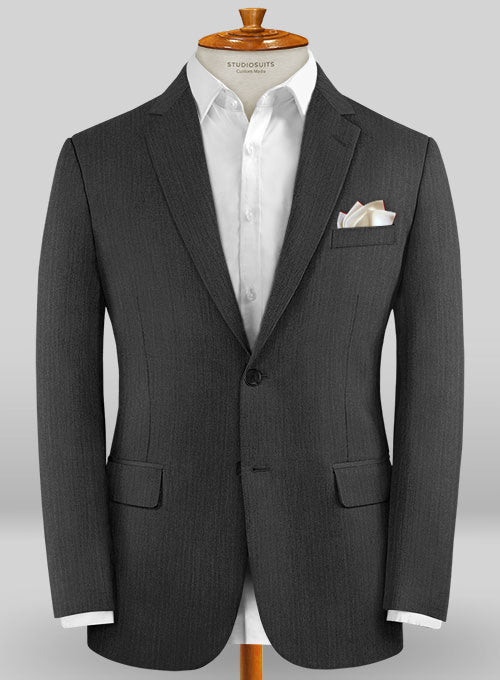 Caccioppoli Sun Dream Sanco Charcoal Wool Silk Jacket - StudioSuits