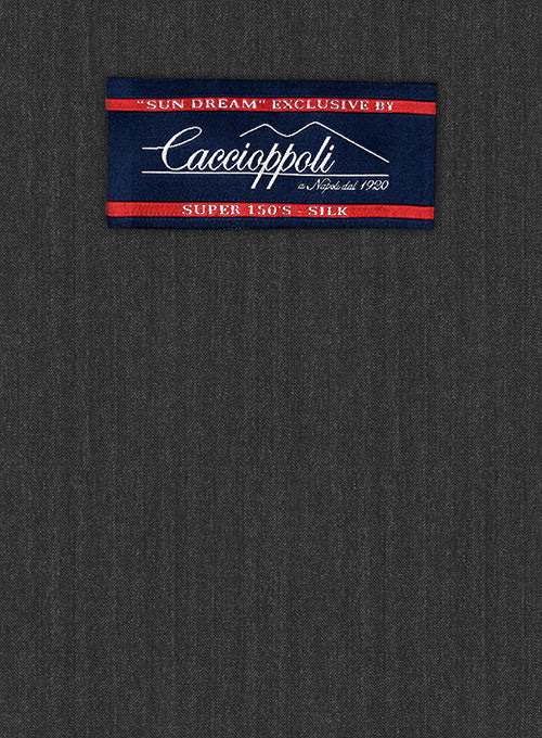 Caccioppoli Sun Dream Sanco Charcoal Wool Silk Jacket - StudioSuits