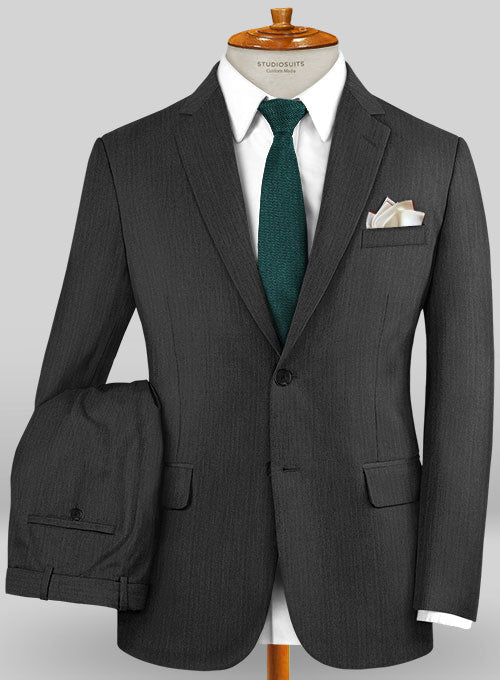 Caccioppoli Sun Dream Sanco Charcoal Wool Silk Suit - StudioSuits