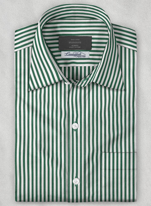 Caccioppoli Green Stripes Shirt - StudioSuits