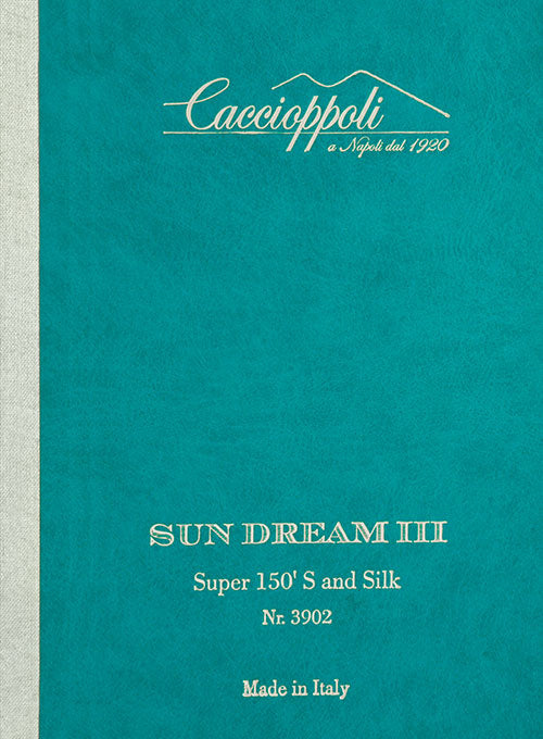 Caccioppoli Sun Dream Oro Ink Blue Wool Silk Jacket - StudioSuits