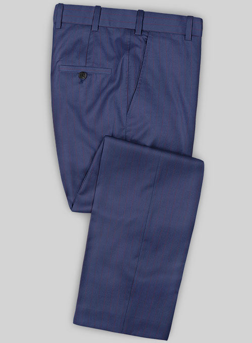 Caccioppoli Sun Dream Oro Ink Blue Wool Silk Pants - StudioSuits