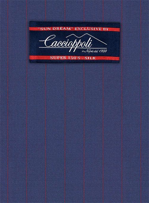 Caccioppoli Sun Dream Oro Ink Blue Wool Silk Pants - StudioSuits