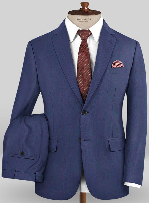Caccioppoli Sun Dream Oro Ink Blue Wool Silk Suit - StudioSuits