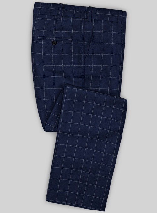 Caccioppoli Wool Blue Borro Pants - StudioSuits