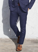 Campari Berry Blue Linen Pants - StudioSuits