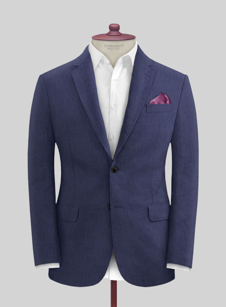 Campari Berry Blue Linen Suit - StudioSuits