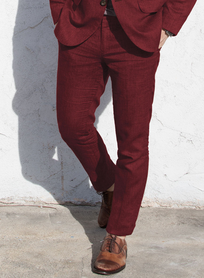 Campari Cranberry Linen Pants - StudioSuits