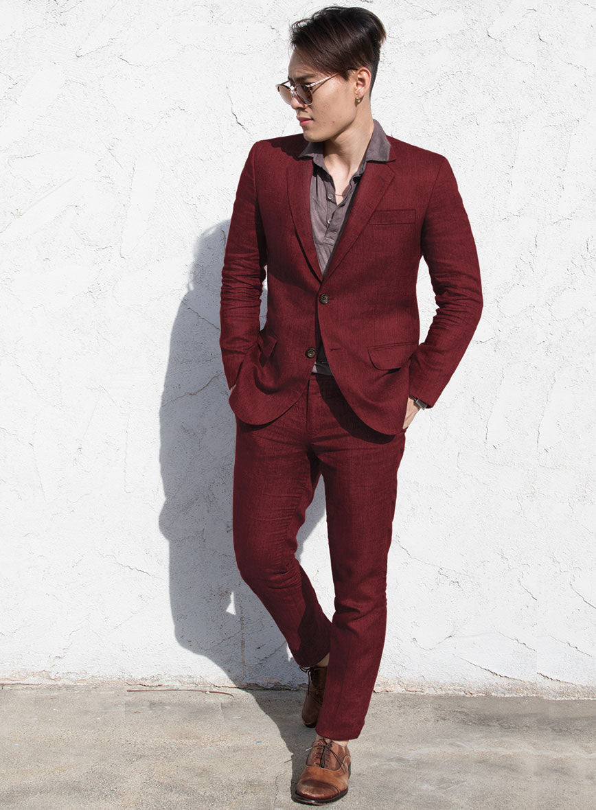 Campari Cranberry Linen Suit - StudioSuits