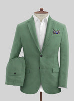 Campari Green Dobby Linen Suit - StudioSuits